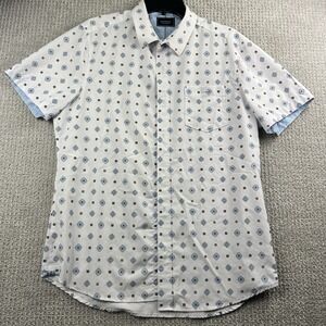 7 Diamonds Men's Daydreamer 4 Way Stretch Button Down Short Sleeve Shirt Medium